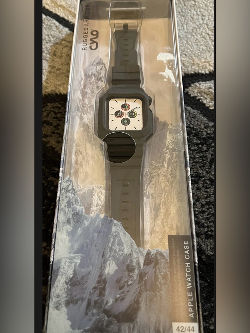 CYLO Rugged Armor Gray Active Rubber Strap Case Protector For Apple Watch